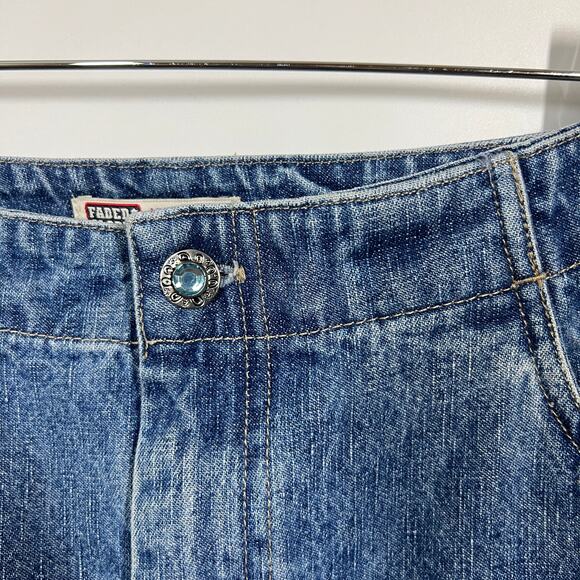 90s Vintage Faded Glory Denim Skirt Side Studs Retro Size 12 - Picture 4 of 7